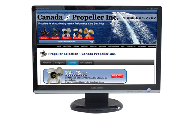 Canada Propeller e-commerce web site